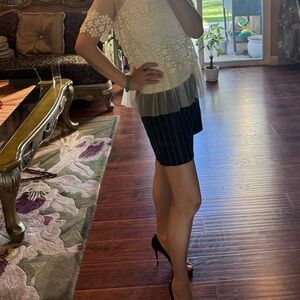 Elie Tahari Cream Sheer Top